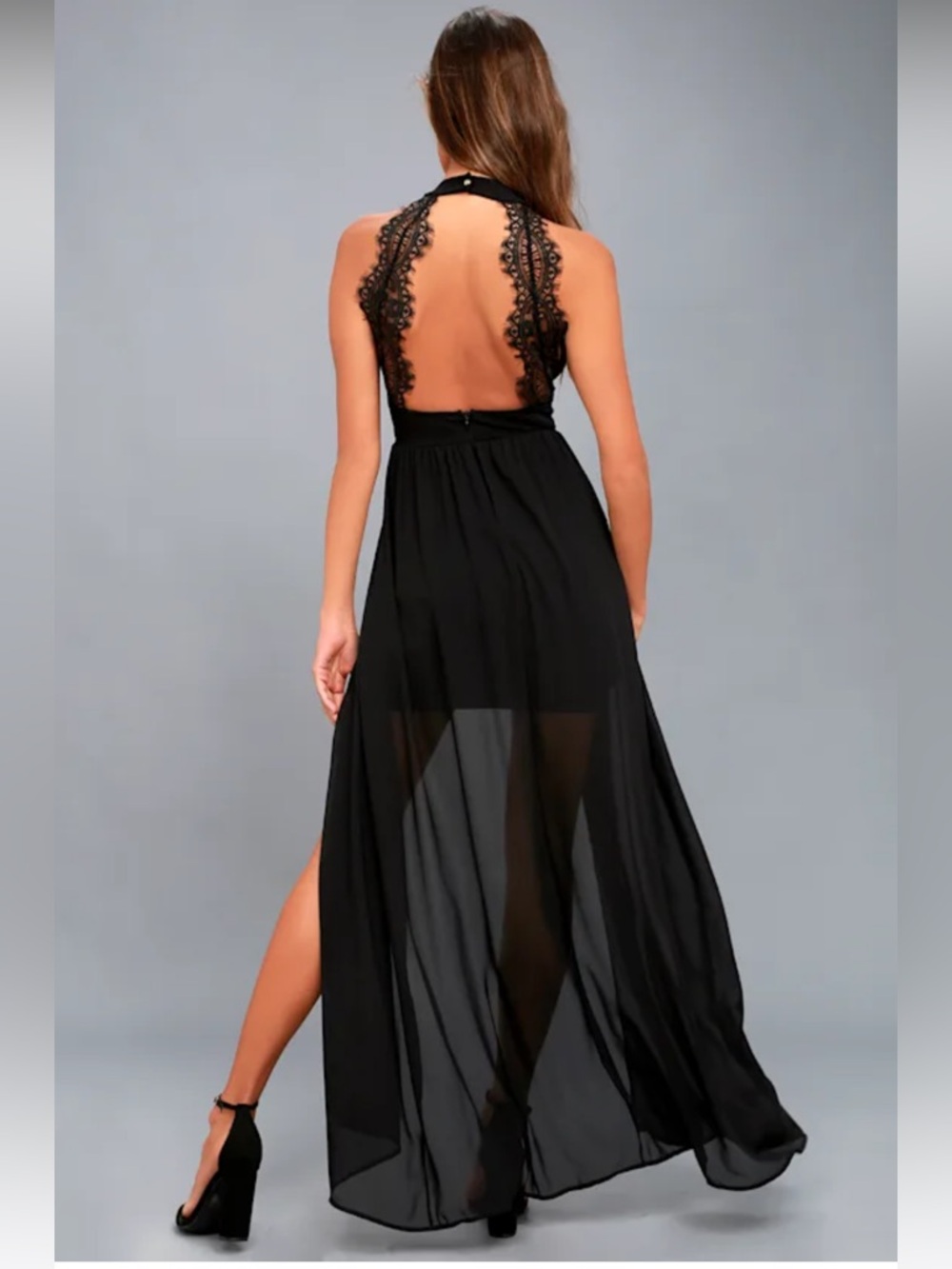 Lulus My Beloved Black Lace Maxi Dress XL - Picture 7 of 11